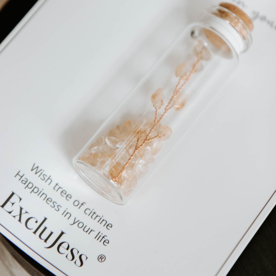 Wish bottle happiness card citrine