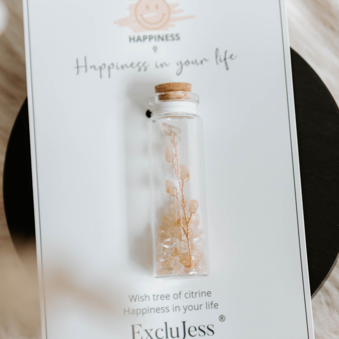 Wish bottle happiness card citrine