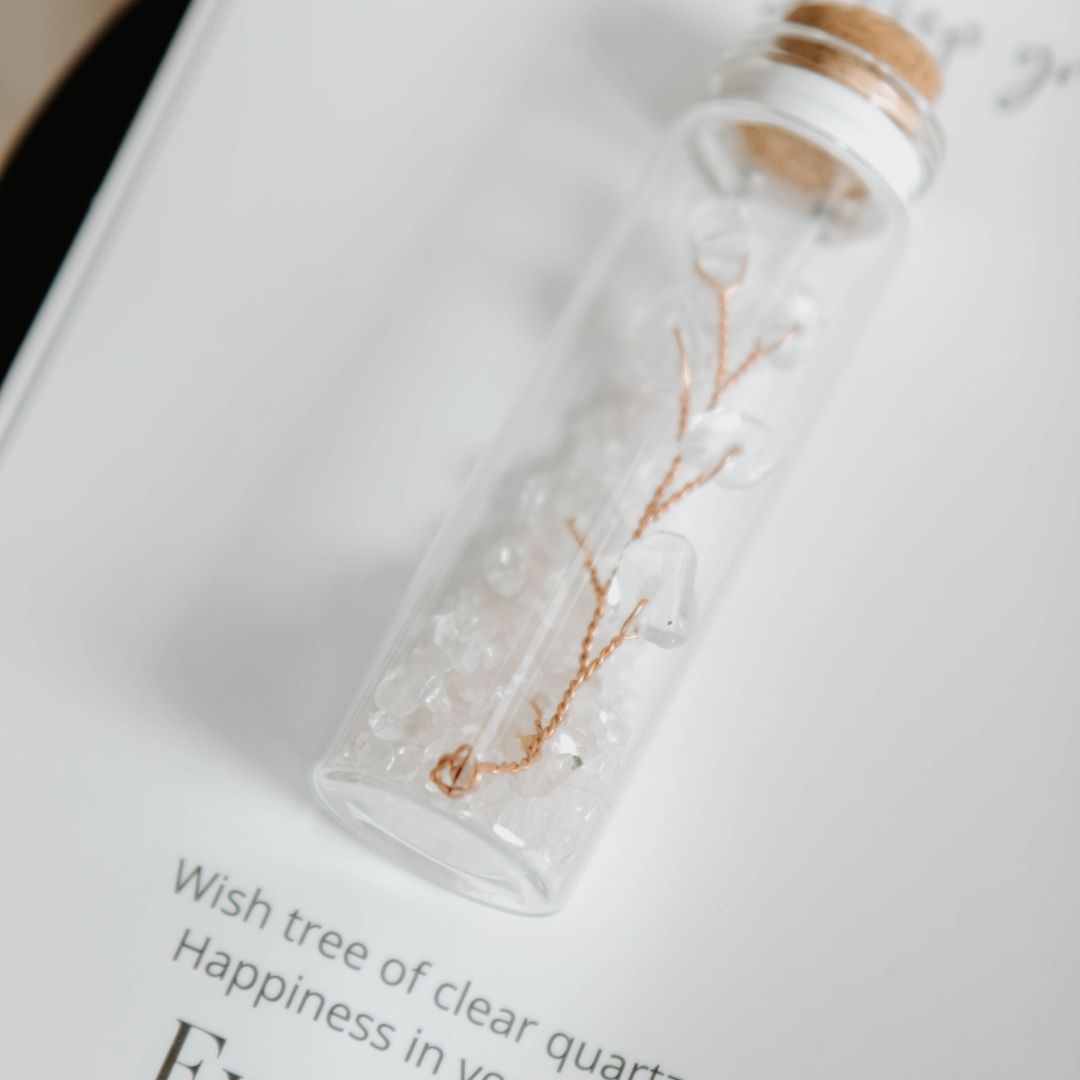 Wish bottle spiritual growth card clear quarts