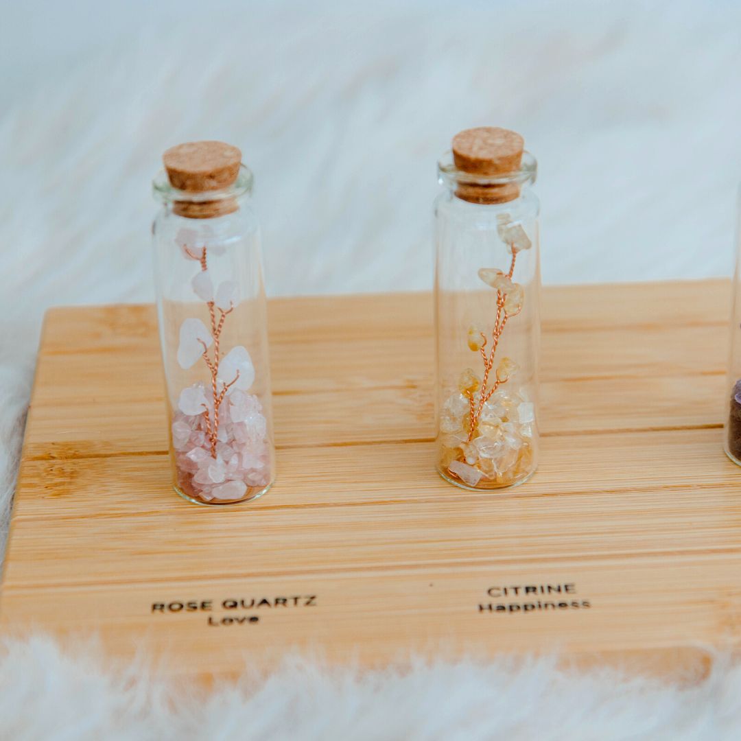 Wish bottle love card rosequarts