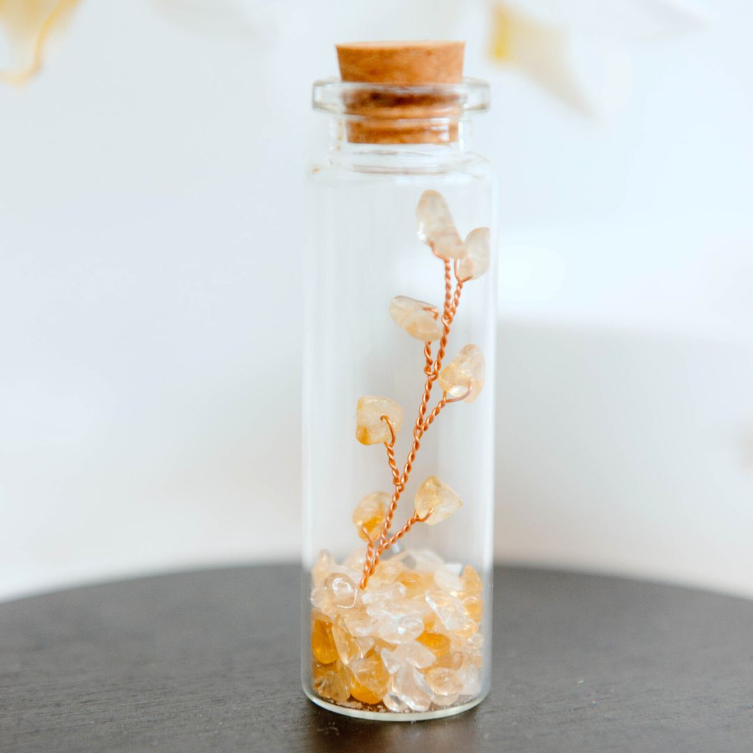 Wish bottle happiness card citrine