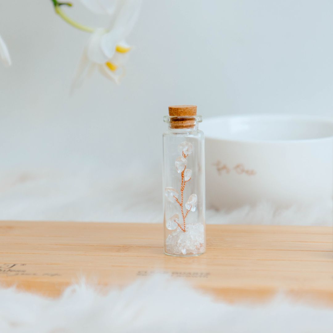 Wish bottle spiritual growth card clear quarts