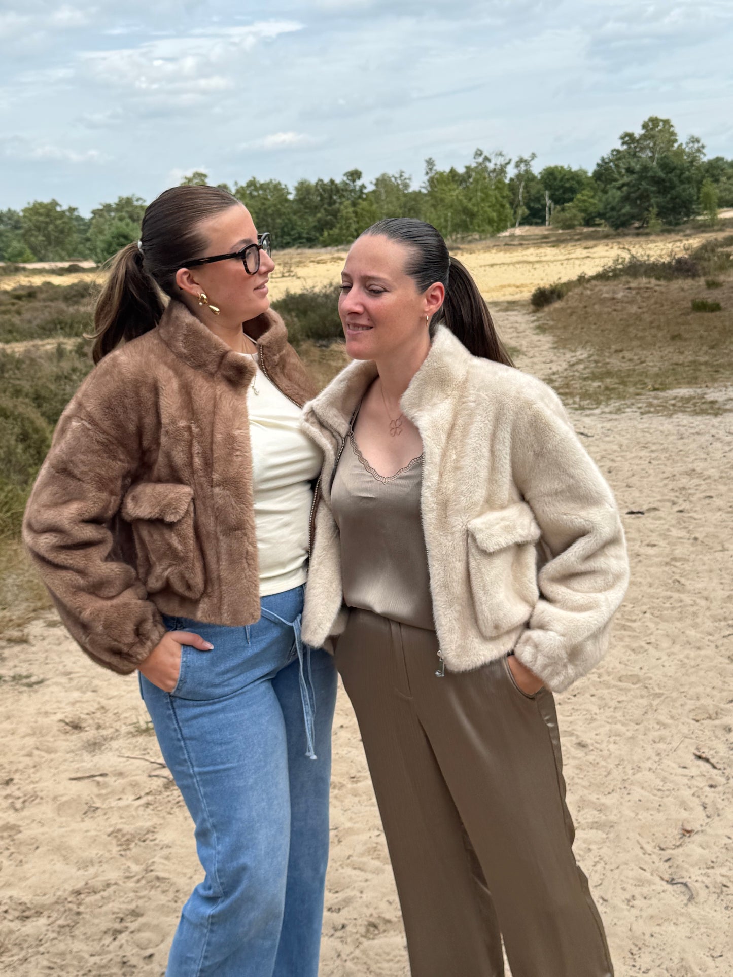 Faux Fur Jacket Paris Beige