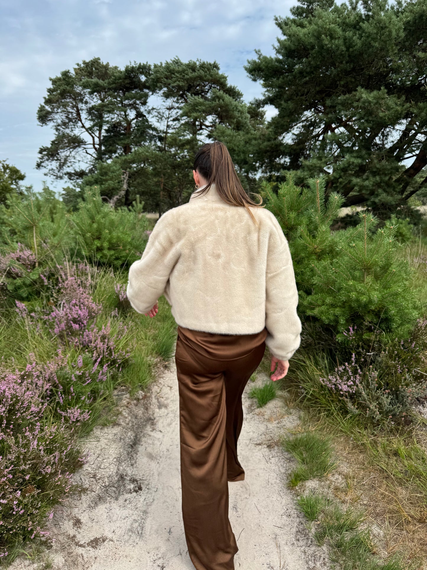 Faux Fur Jacket Paris Beige
