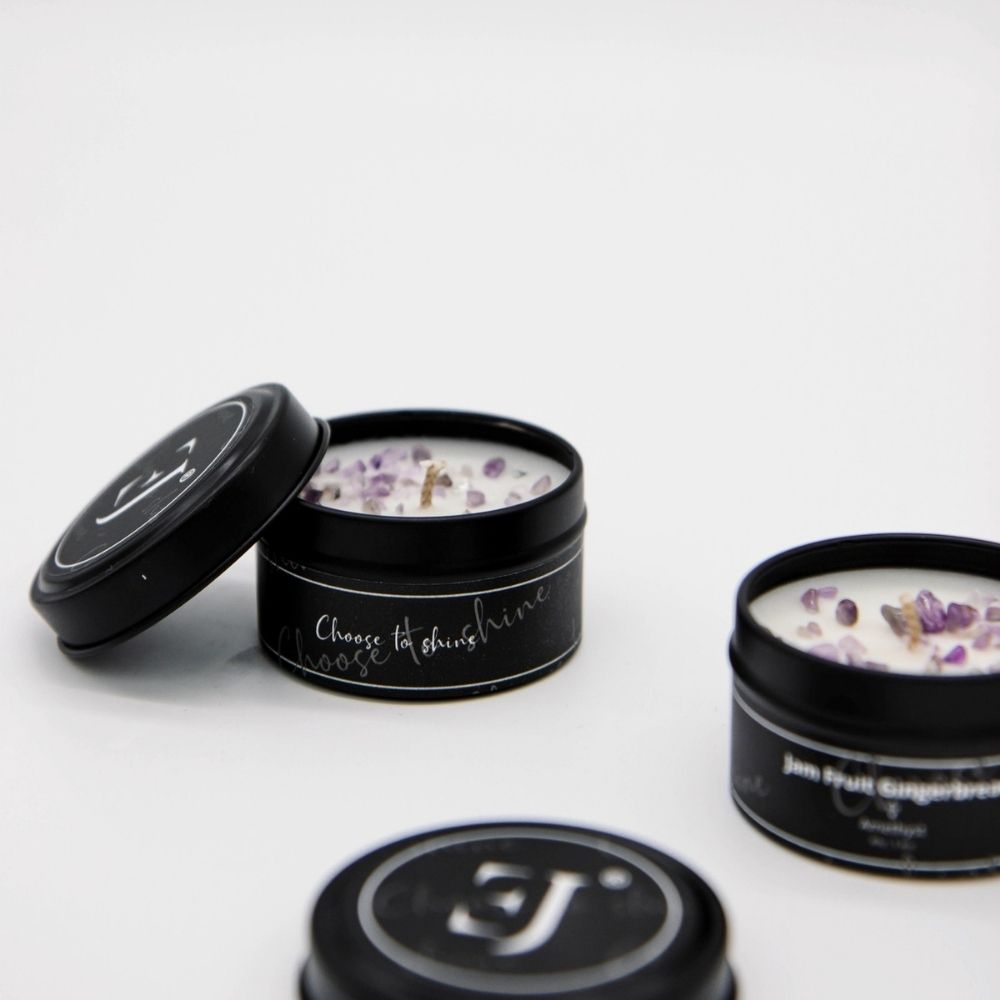 Quote candle in tin – Choose to shine (small size)