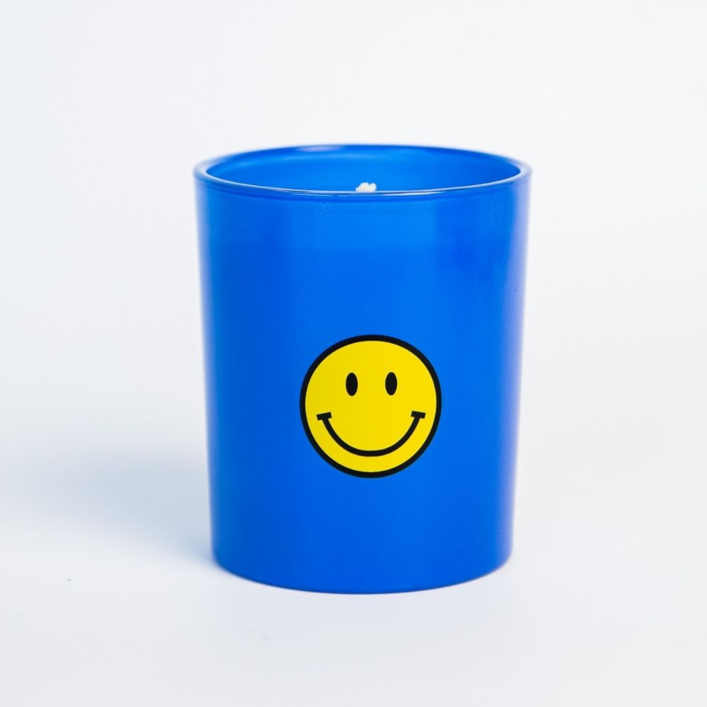 Smiley candle – Blue