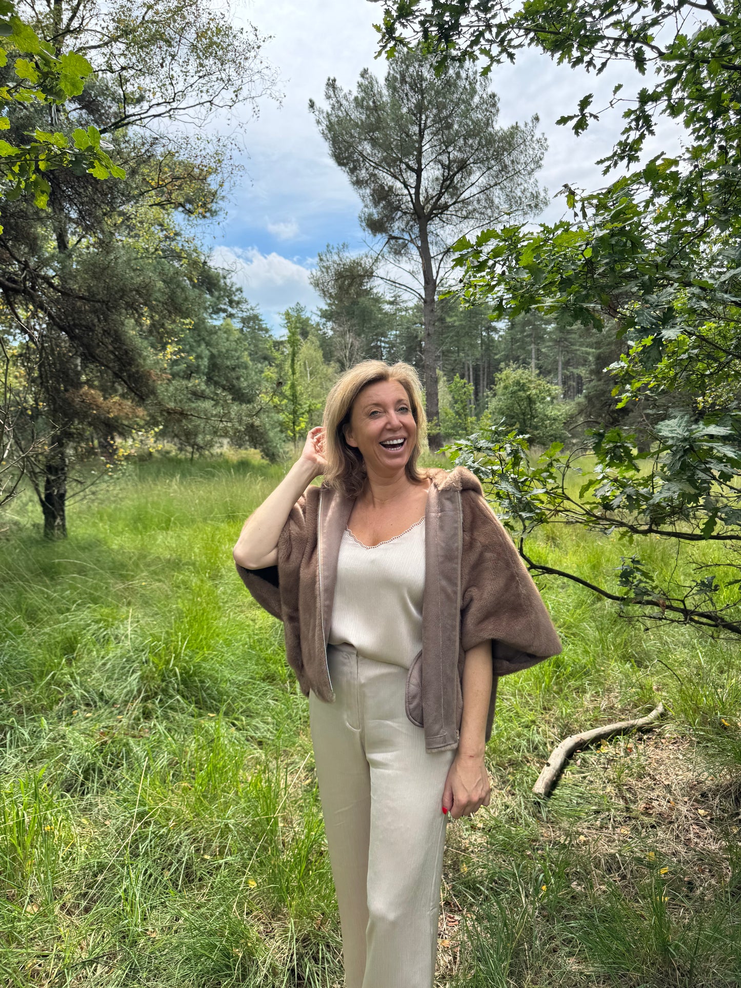 Faux Fur Jacket Camel met kap