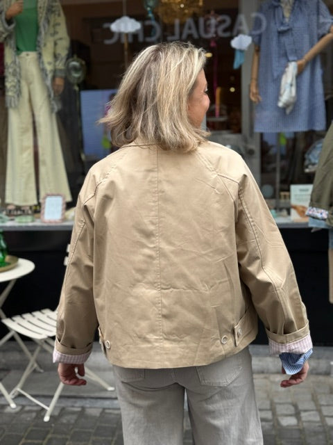 Dune Beige Veste manchet