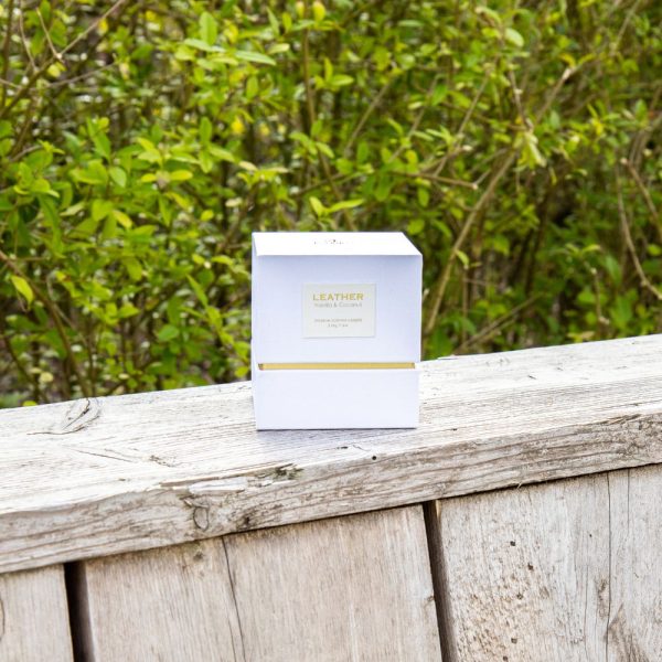 Premium leder geurkaars – Vanilla & Coconut