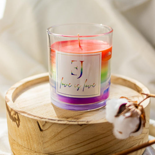 'Love is love' rainbow candle