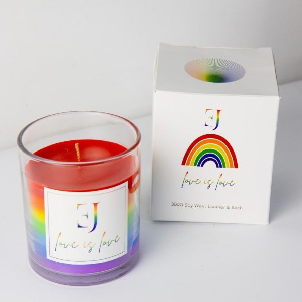 'Love is love' rainbow candle