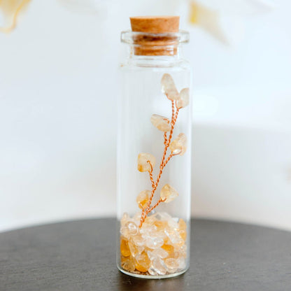 Wish bottle happiness card citrine