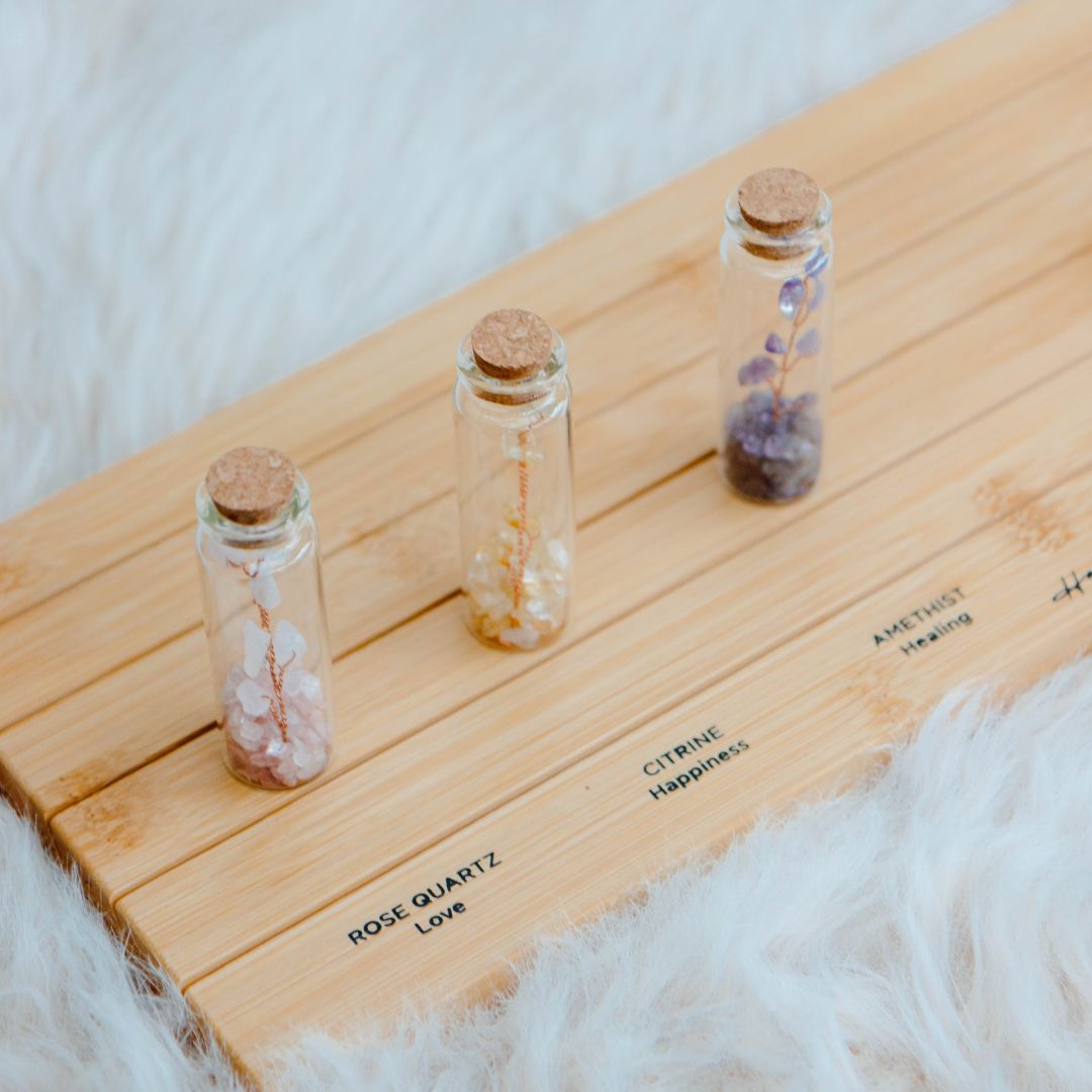 Wish bottle love card rosequarts