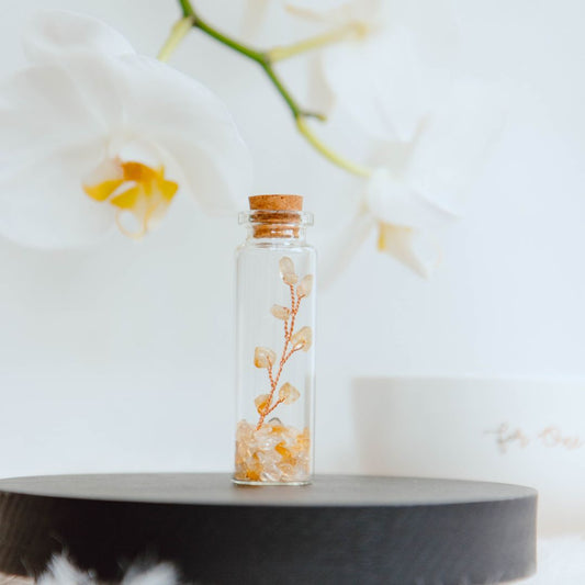 Wish bottle happiness card citrine
