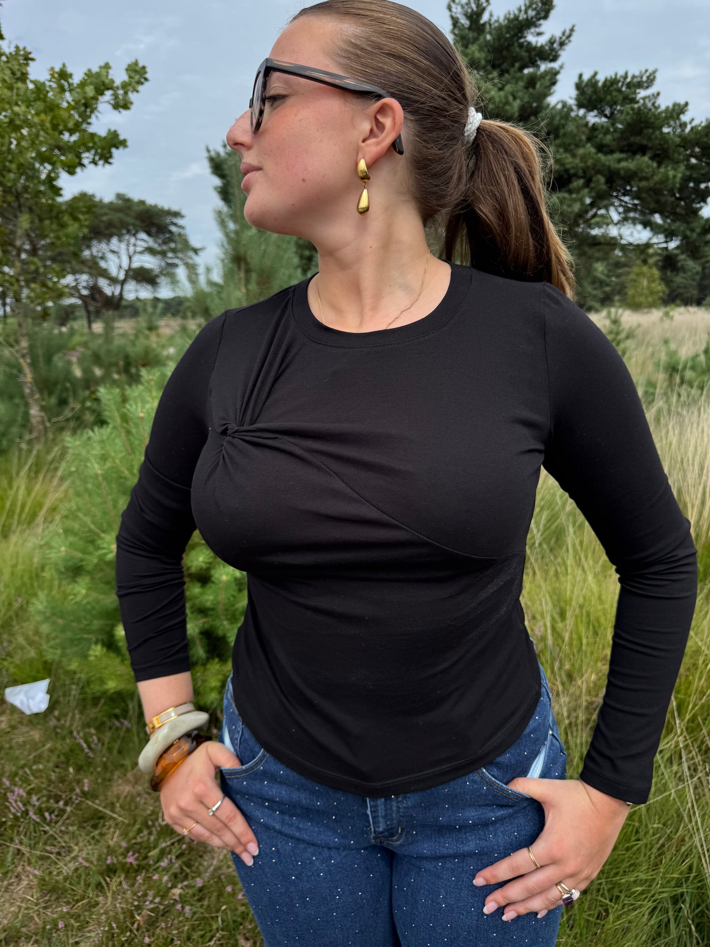 Essential t-shirt lange mouwen zwart