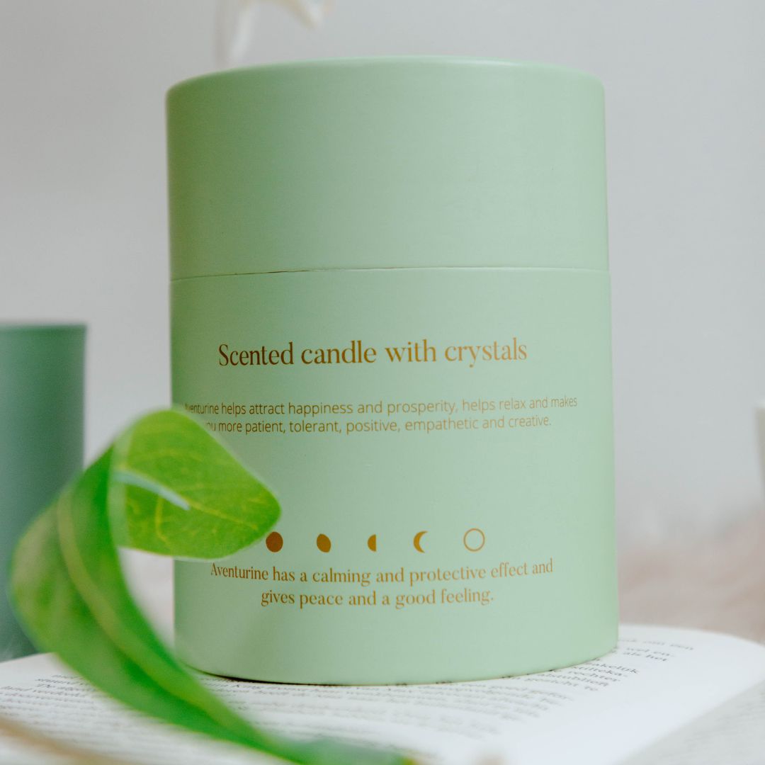 Crystal candle aventurine happiness