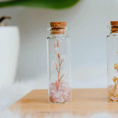 Wish bottle love card rosequarts