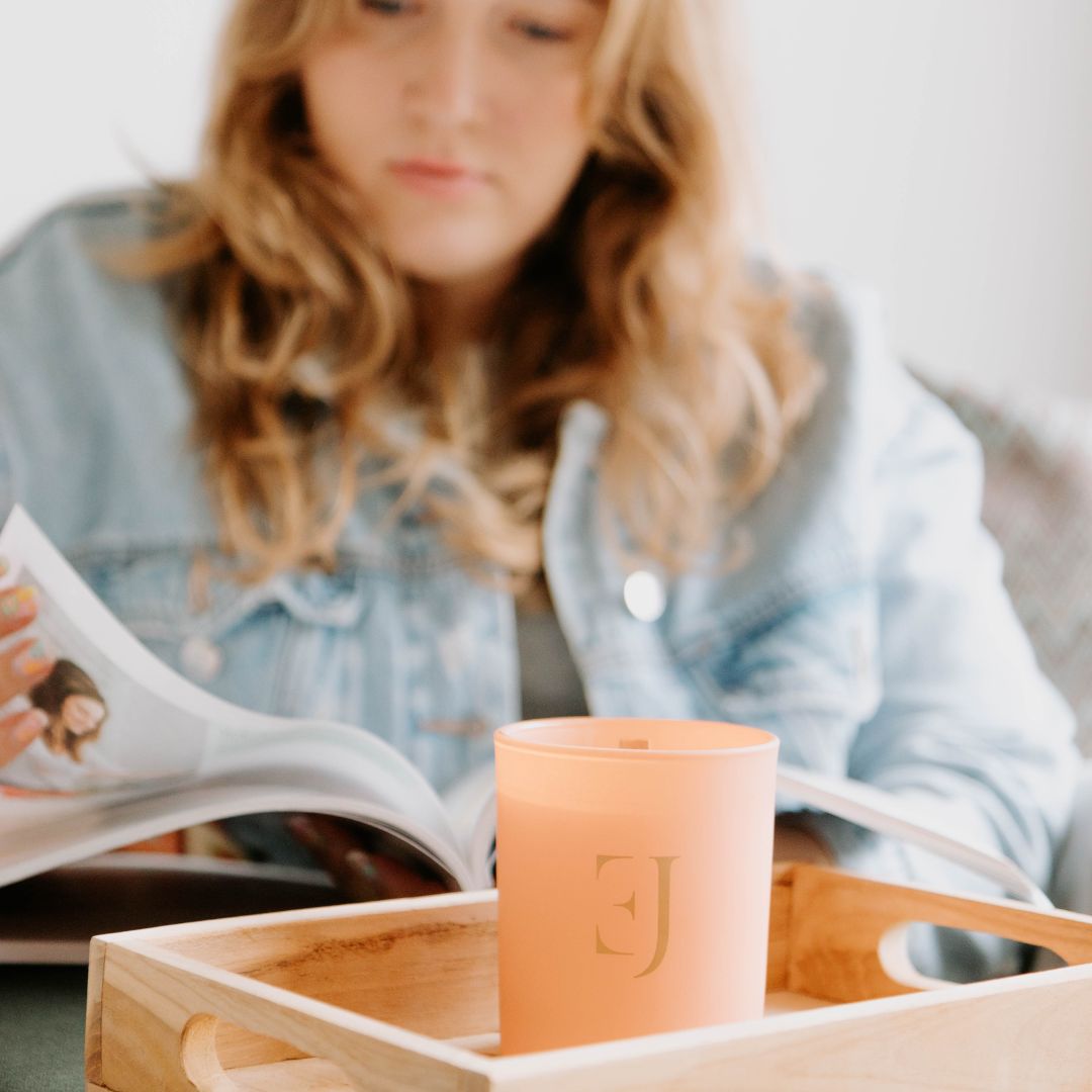 Crystal candle red carnelian motivation