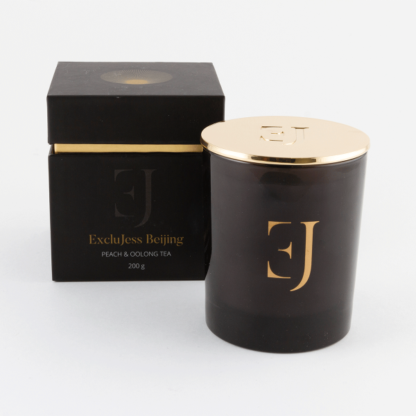 Beijing luxury scented candle Obsidian crystal – Peach & Oolong tea