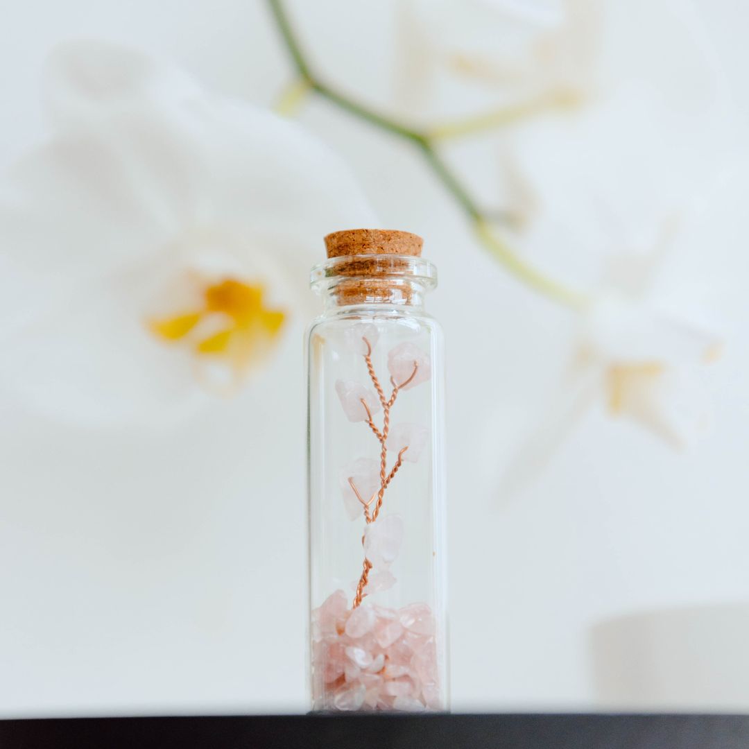 Wish bottle love card rosequarts
