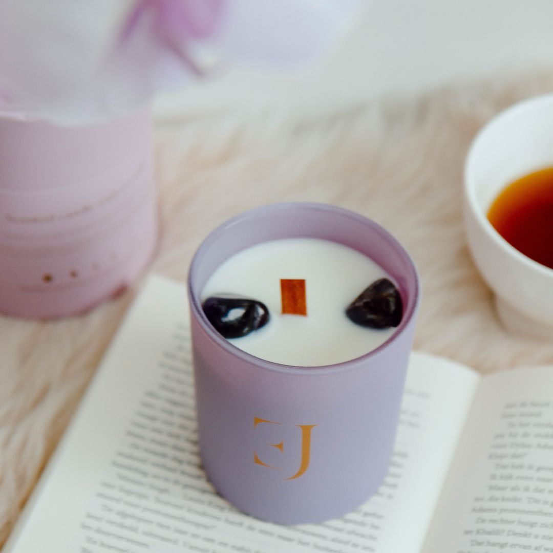 Crystal candle amethyst good luck