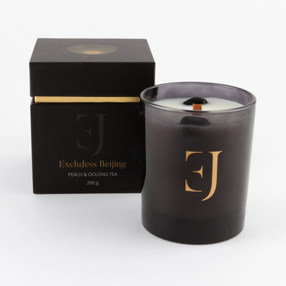 Beijing luxury scented candle Obsidian crystal – Peach & Oolong tea