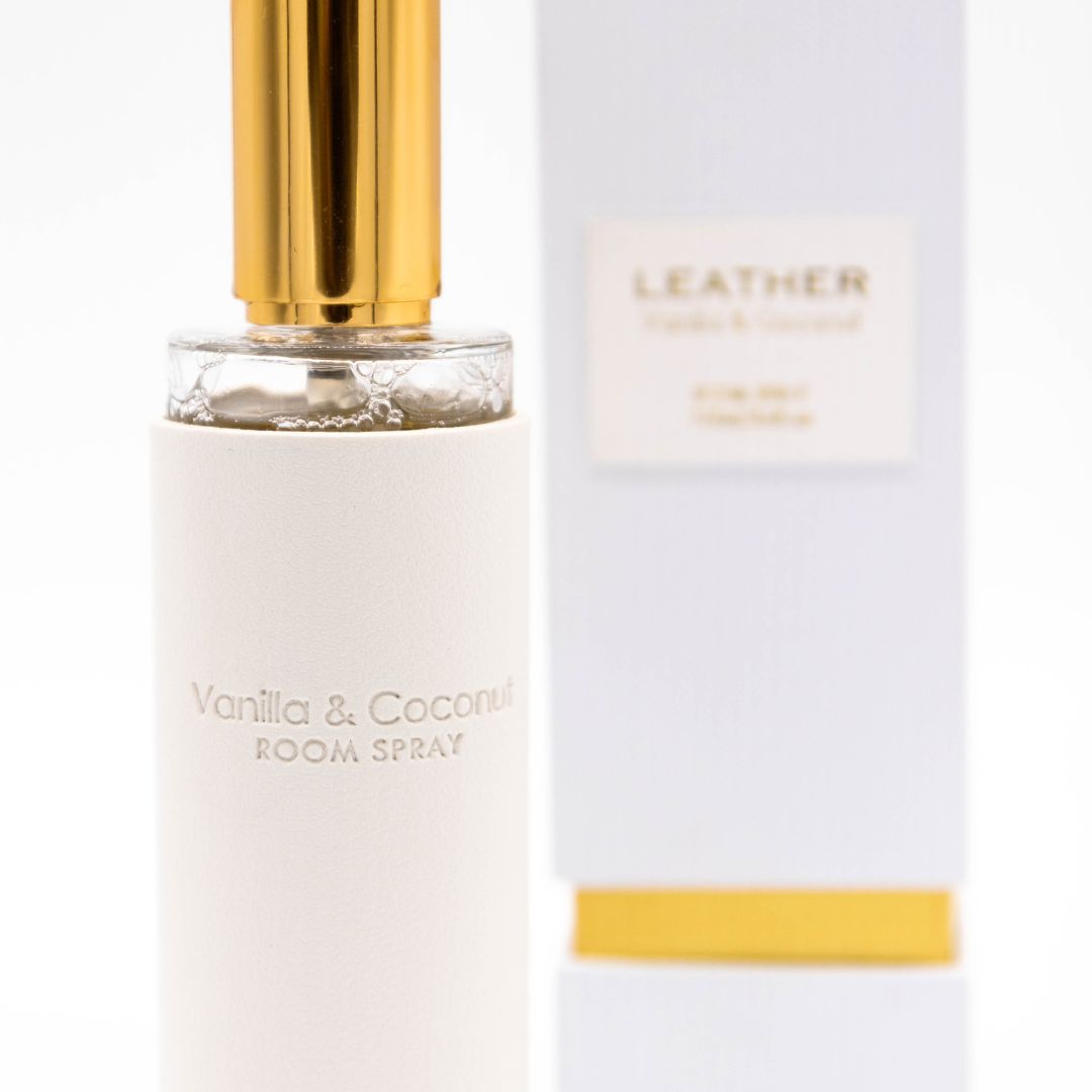 Vanilla and coconut white leather feel room spray