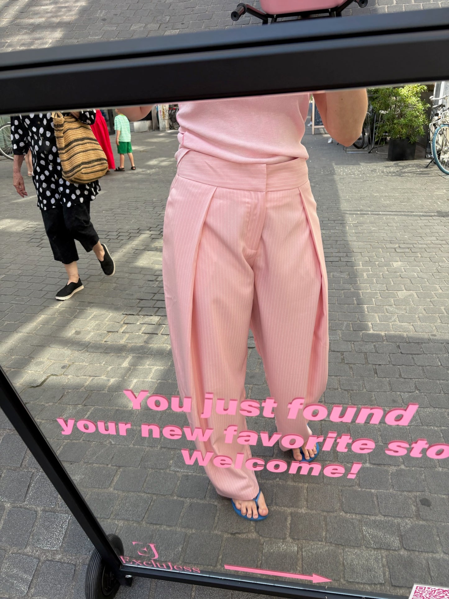 Vicky – Roze streepjesbroek dames