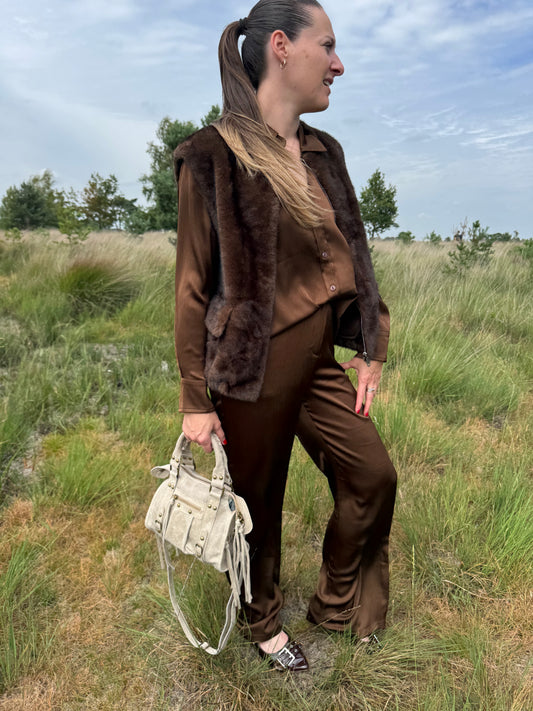 Paris  Faux Fur bodywarmer Bruin