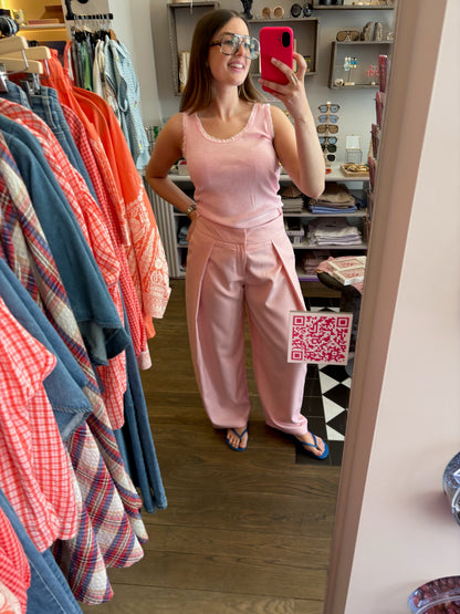 Vicky – Roze streepjesbroek dames