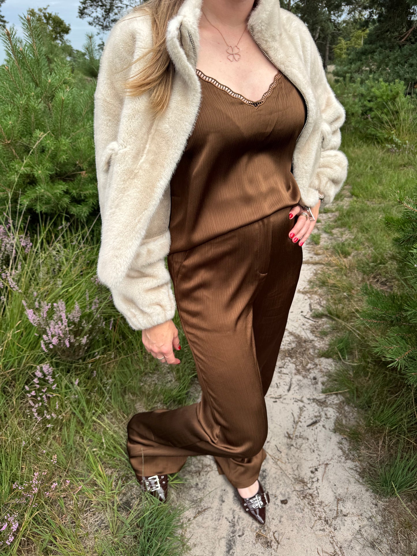 Faux Fur Jacket Paris Beige