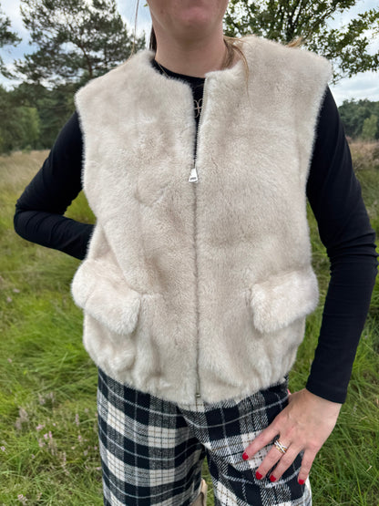 Paris  Faux Fur bodywarmer Cream