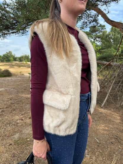 Paris  Faux Fur bodywarmer Cream