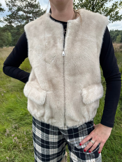 Paris  Faux Fur bodywarmer Cream