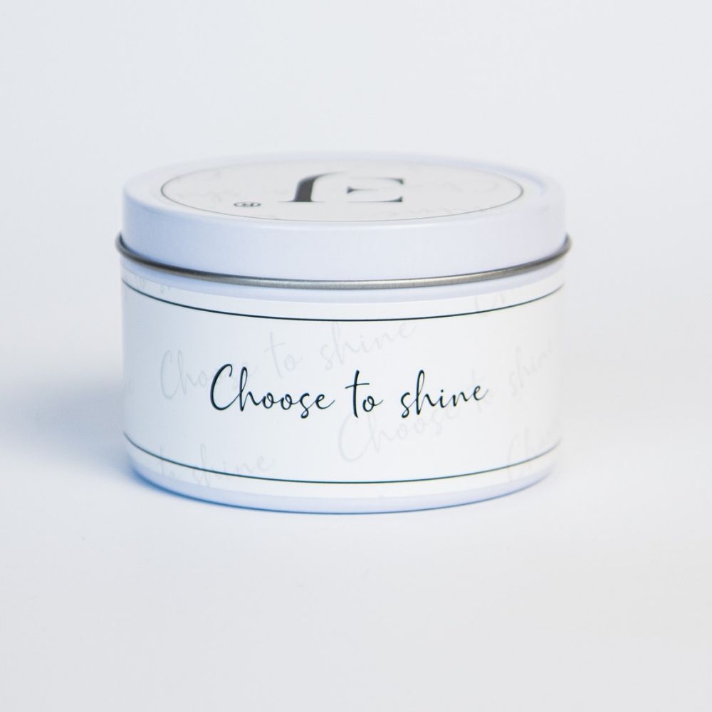 Quote candle in tin – Choose to shine