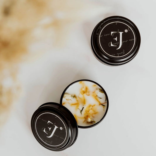 Quote candle in tin – Choose your own guest (small size)