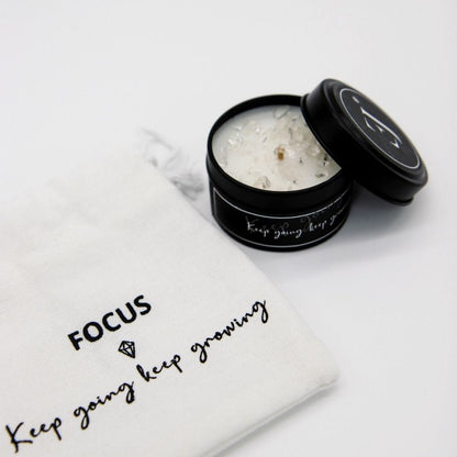 Quote candle in tin – Keep going keep growing (small size)