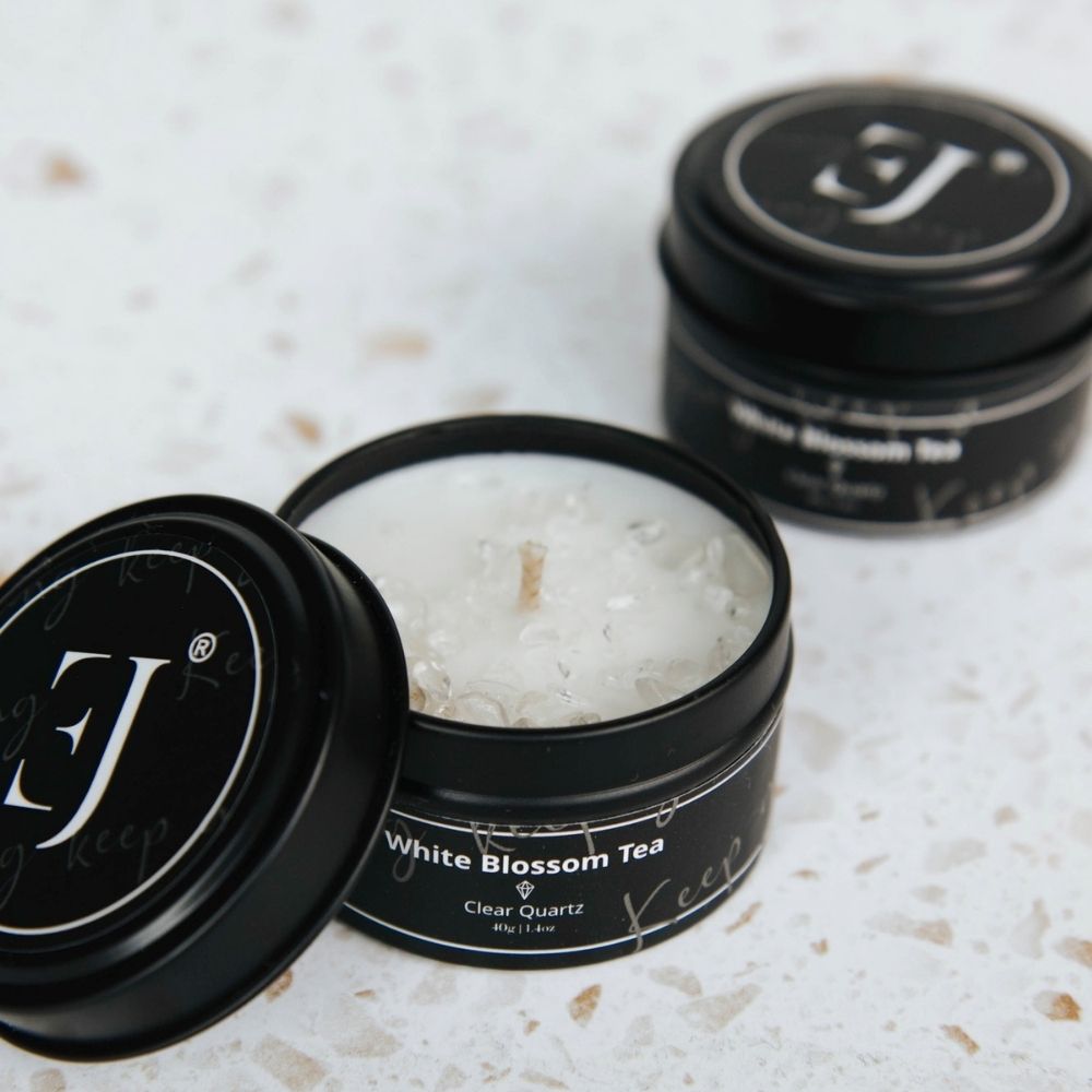 Quote candle in tin – Keep going keep growing (small size)