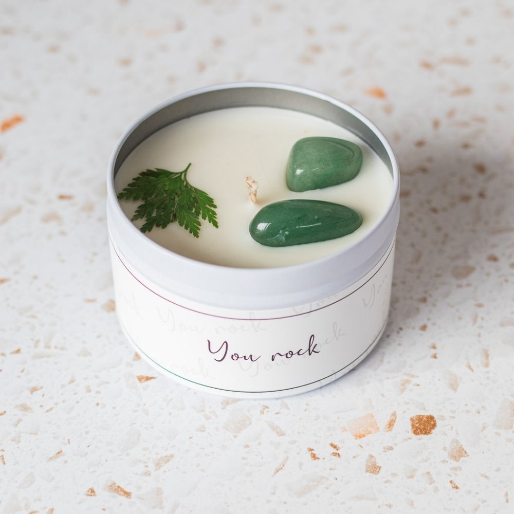Quote candle in tin – You rock