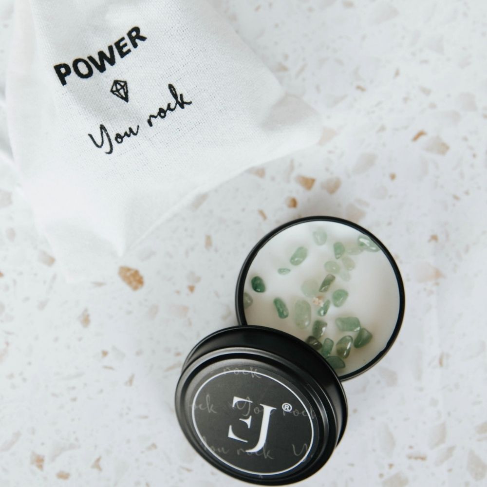 Quote candle in tin – You rock (small size)