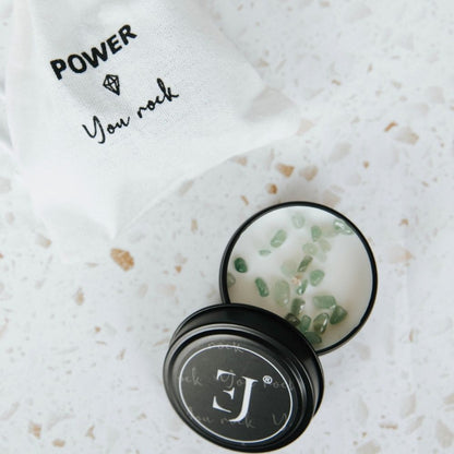 Quote candle in tin – You rock (small size)