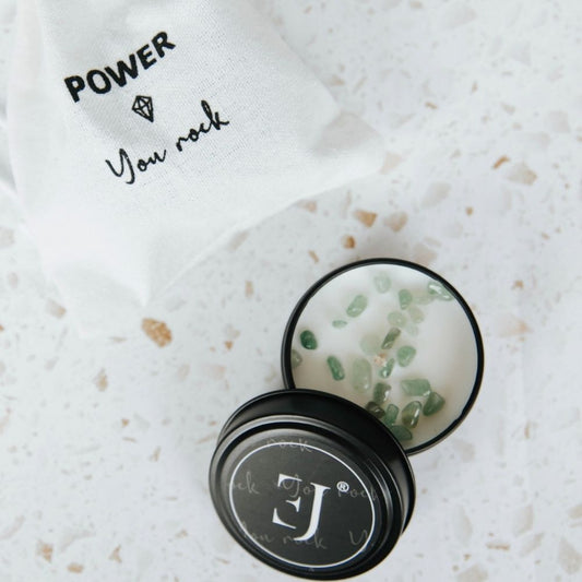 Quote candle in tin – You rock (small size)