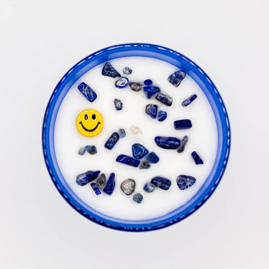 Smiley candle – Blue