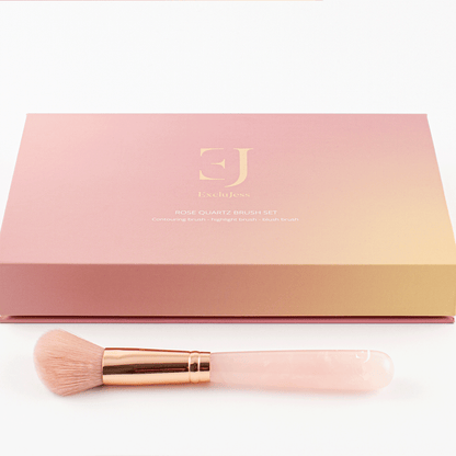 Rose quartz makeup brushes