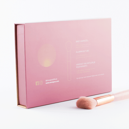 Rose quartz makeup brushes