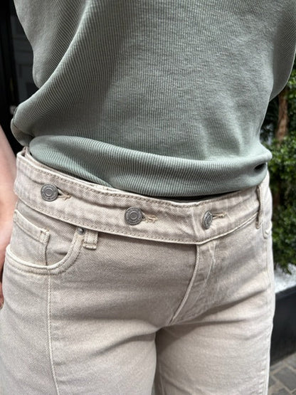 Emma – Parelgrijze balloon jeans dames