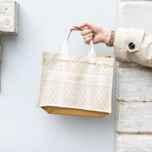 Shopping bag Exclujess – beige/gold (2 sizes)