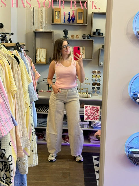 Roze kanten top dames