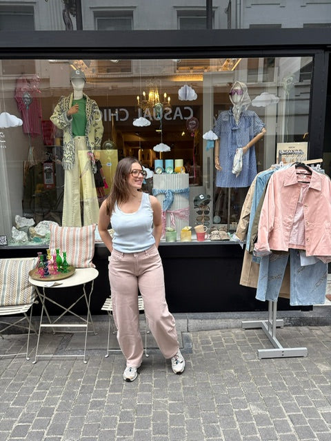 Lichtblauwe tanktop dames