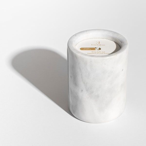 Gift set – White marble candle with maintenance set